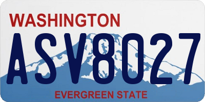 WA license plate ASV8027