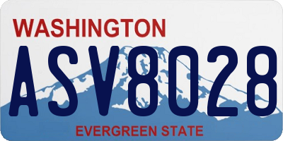 WA license plate ASV8028
