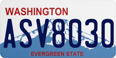 WA license plate ASV8030