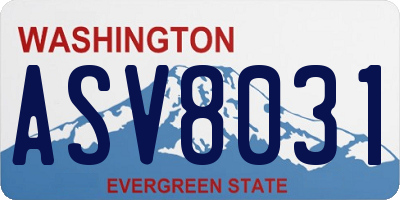 WA license plate ASV8031