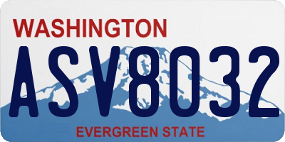 WA license plate ASV8032