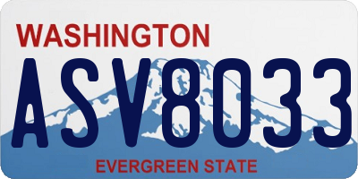 WA license plate ASV8033