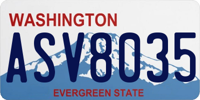 WA license plate ASV8035