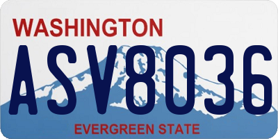 WA license plate ASV8036