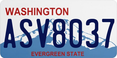 WA license plate ASV8037