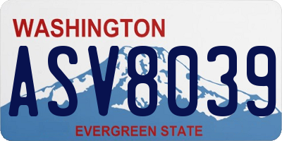 WA license plate ASV8039