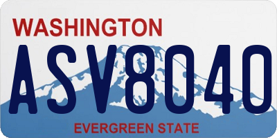 WA license plate ASV8040