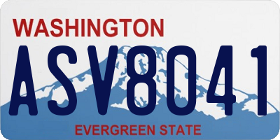 WA license plate ASV8041