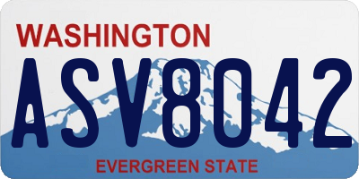 WA license plate ASV8042