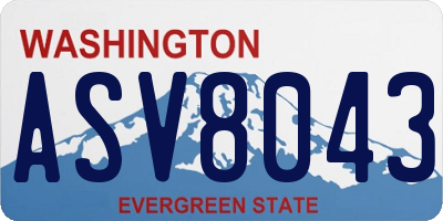WA license plate ASV8043