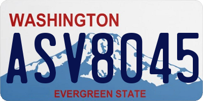 WA license plate ASV8045