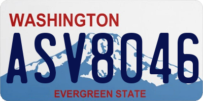 WA license plate ASV8046