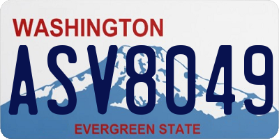 WA license plate ASV8049