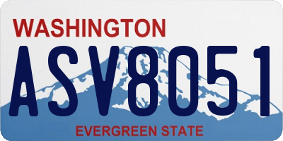 WA license plate ASV8051