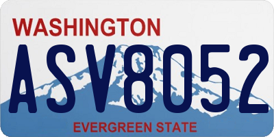 WA license plate ASV8052