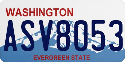 WA license plate ASV8053