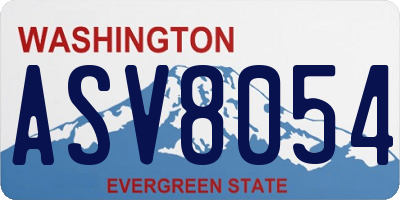 WA license plate ASV8054