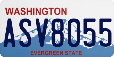 WA license plate ASV8055