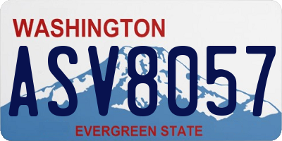 WA license plate ASV8057