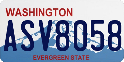 WA license plate ASV8058
