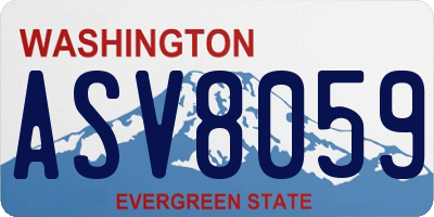 WA license plate ASV8059