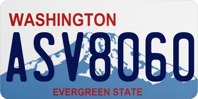 WA license plate ASV8060