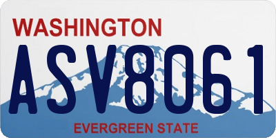 WA license plate ASV8061