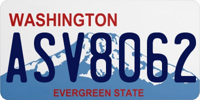 WA license plate ASV8062