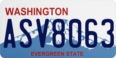 WA license plate ASV8063