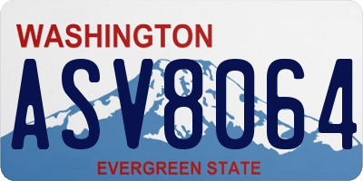 WA license plate ASV8064