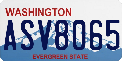 WA license plate ASV8065