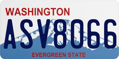 WA license plate ASV8066