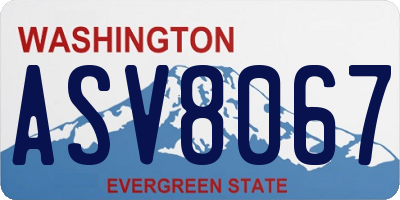 WA license plate ASV8067