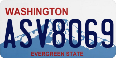 WA license plate ASV8069