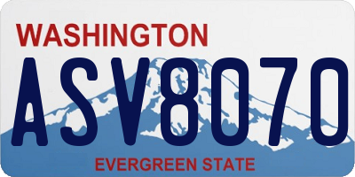 WA license plate ASV8070