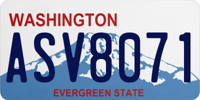 WA license plate ASV8071