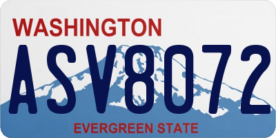 WA license plate ASV8072