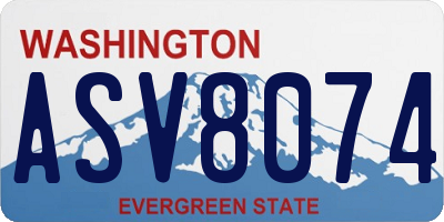 WA license plate ASV8074