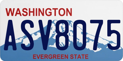 WA license plate ASV8075