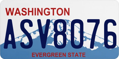WA license plate ASV8076
