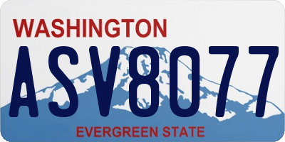 WA license plate ASV8077