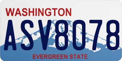 WA license plate ASV8078