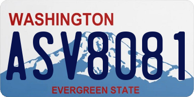 WA license plate ASV8081