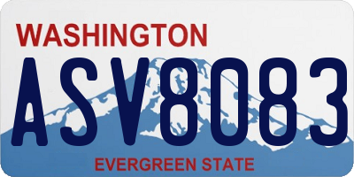 WA license plate ASV8083