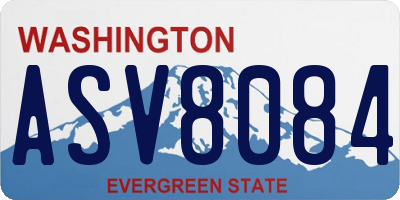 WA license plate ASV8084