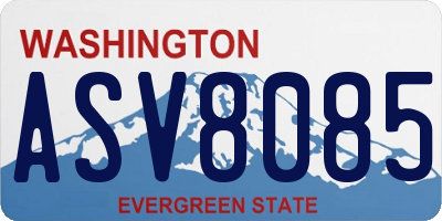 WA license plate ASV8085
