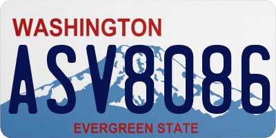 WA license plate ASV8086
