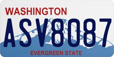 WA license plate ASV8087