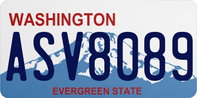 WA license plate ASV8089