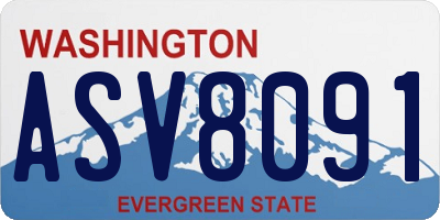 WA license plate ASV8091